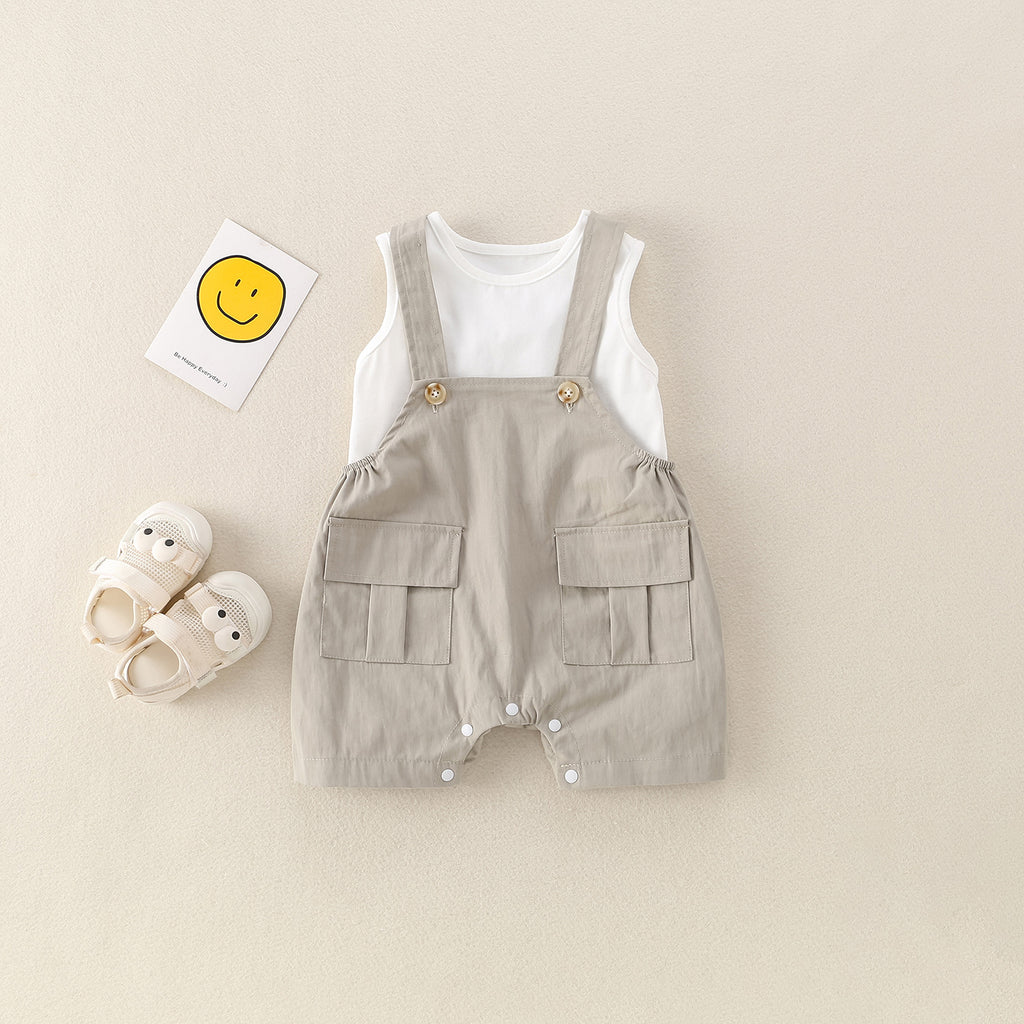 Lightweight Baby Overalls Set for Summer Adventures - Pretty & Polished