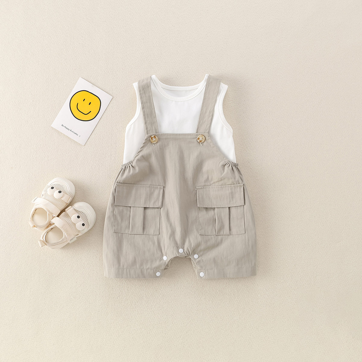 Lightweight Baby Overalls Set for Summer Adventures - Pretty & Polished