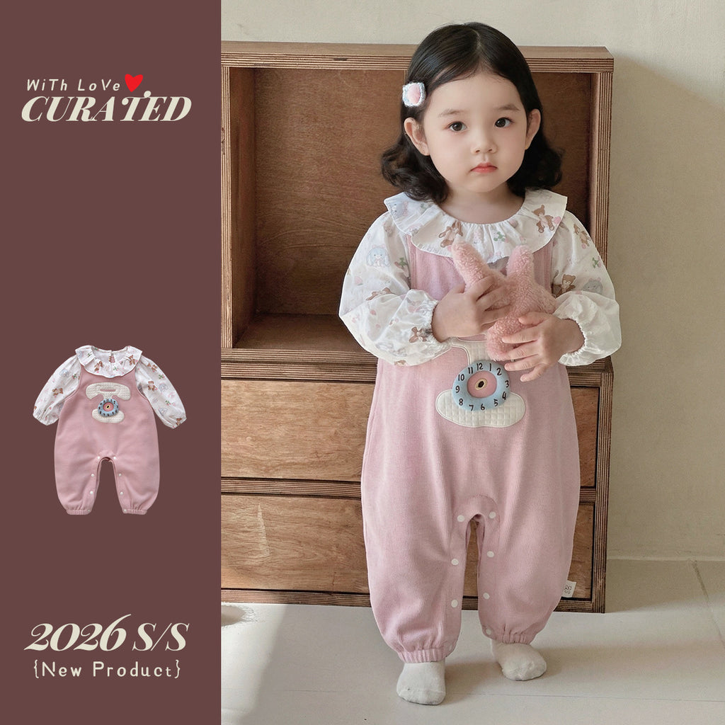 Charming Baby Spring Clothing Set: Sweet Top and Overalls for Infants - Pretty & Polished