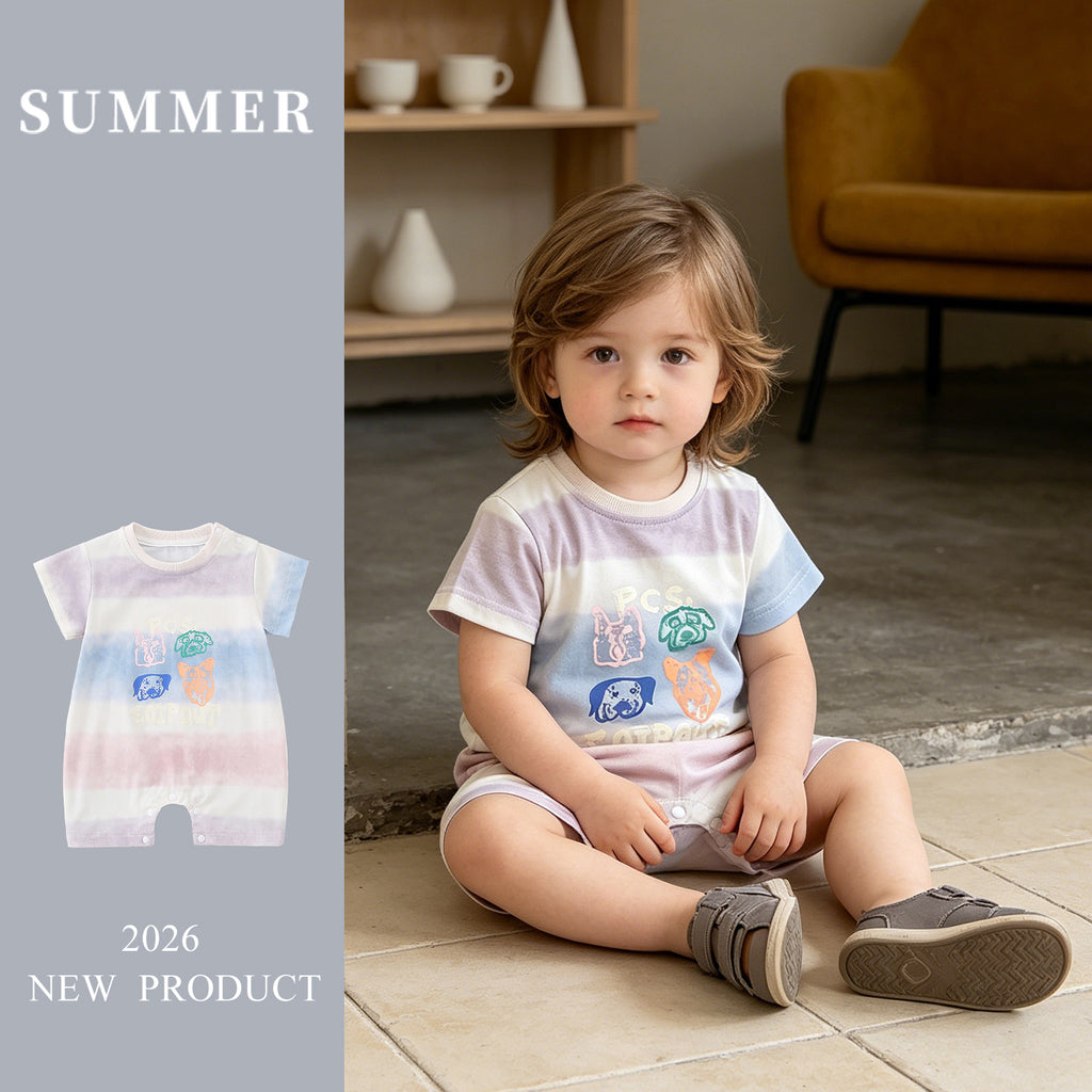 Cute Baby Romper – Adorable Short Sleeve Cotton Onesie for Effortless Playtime - Pretty & Polished
