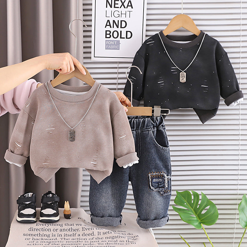 Cozy Baby Hoodie and Pants Set – Perfect for Spring and Autumn Adventures! - Pretty & Polished