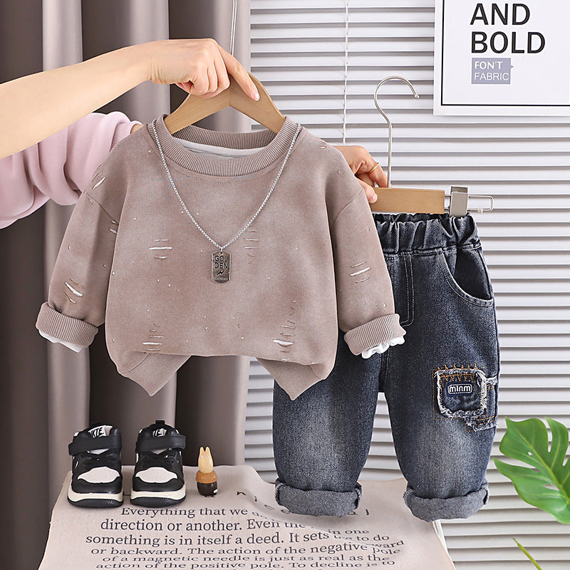 Cozy Baby Hoodie and Pants Set – Perfect for Spring and Autumn Adventures! - Pretty & Polished