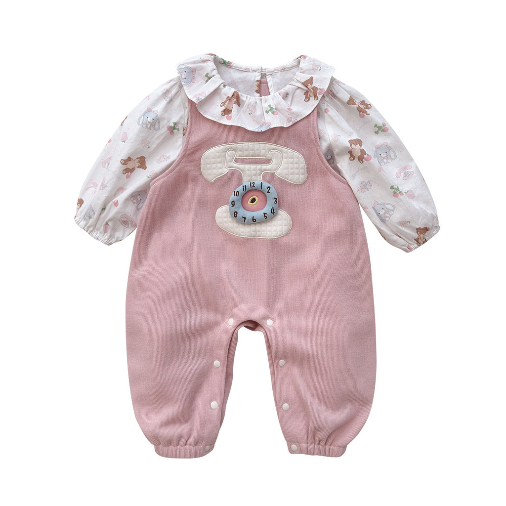 Charming Baby Spring Clothing Set: Sweet Top and Overalls for Infants - Pretty & Polished