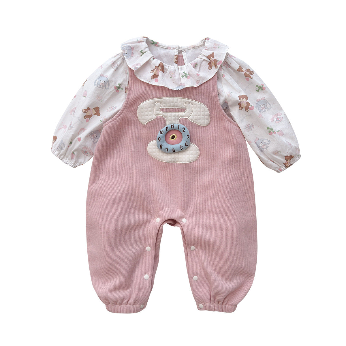Charming Baby Spring Clothing Set: Sweet Top and Overalls for Infants - Pretty & Polished