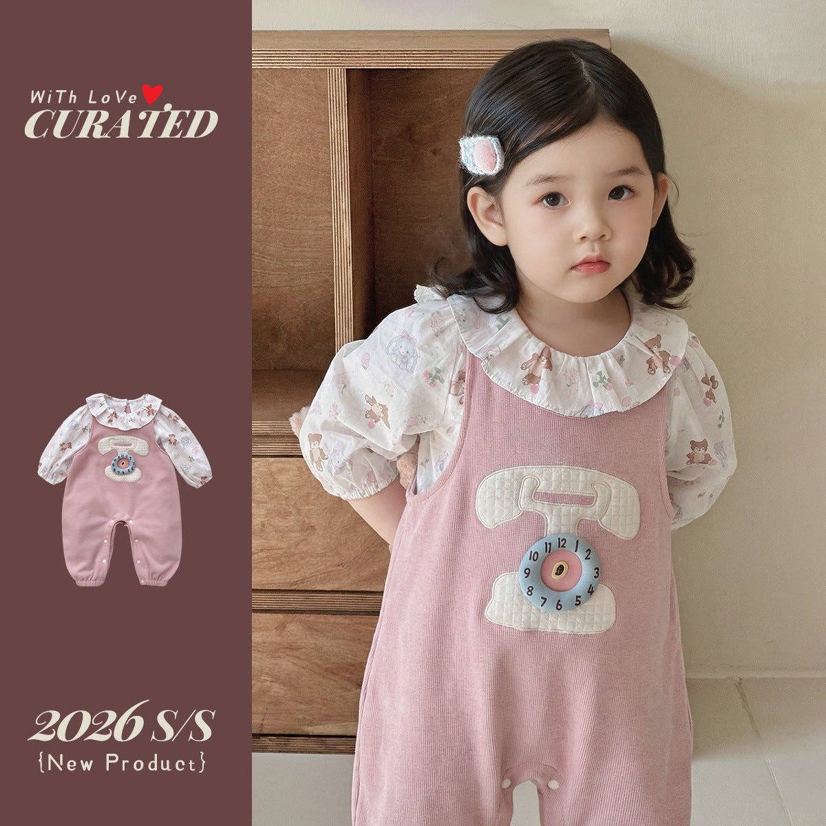 Charming Baby Spring Clothing Set: Sweet Top and Overalls for Infants - Pretty & Polished
