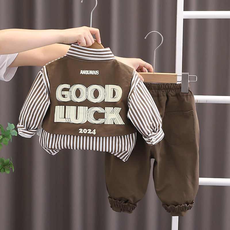 Stylish Baby Spring Autumn Clothing Set - Cute & Cozy 3-Piece Outfit - Pretty & Polished