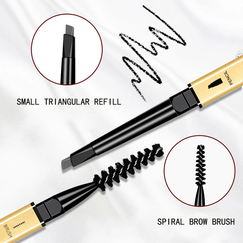 Dual-Ended Waterproof Eyebrow Pencil – Precision Brow Liner & Spoolie Brush