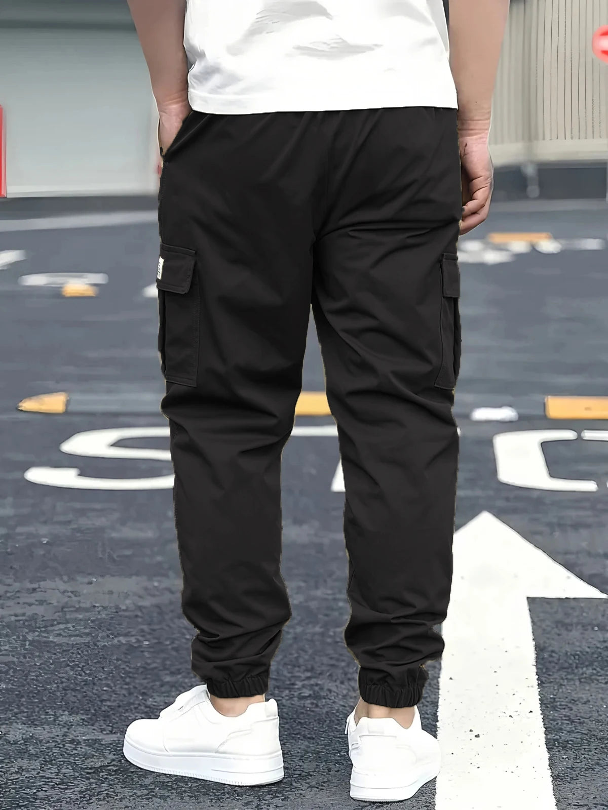 1XL-6XL Plus Size Men's Casual Cargo Sweatpants Spring/Autumn Waist Drawstring Joggers Hiking Tactical Pants Men with Pockets