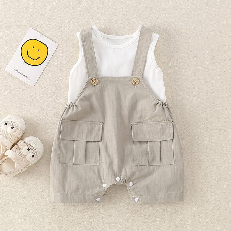 Lightweight Baby Overalls Set for Summer Adventures - Pretty & Polished
