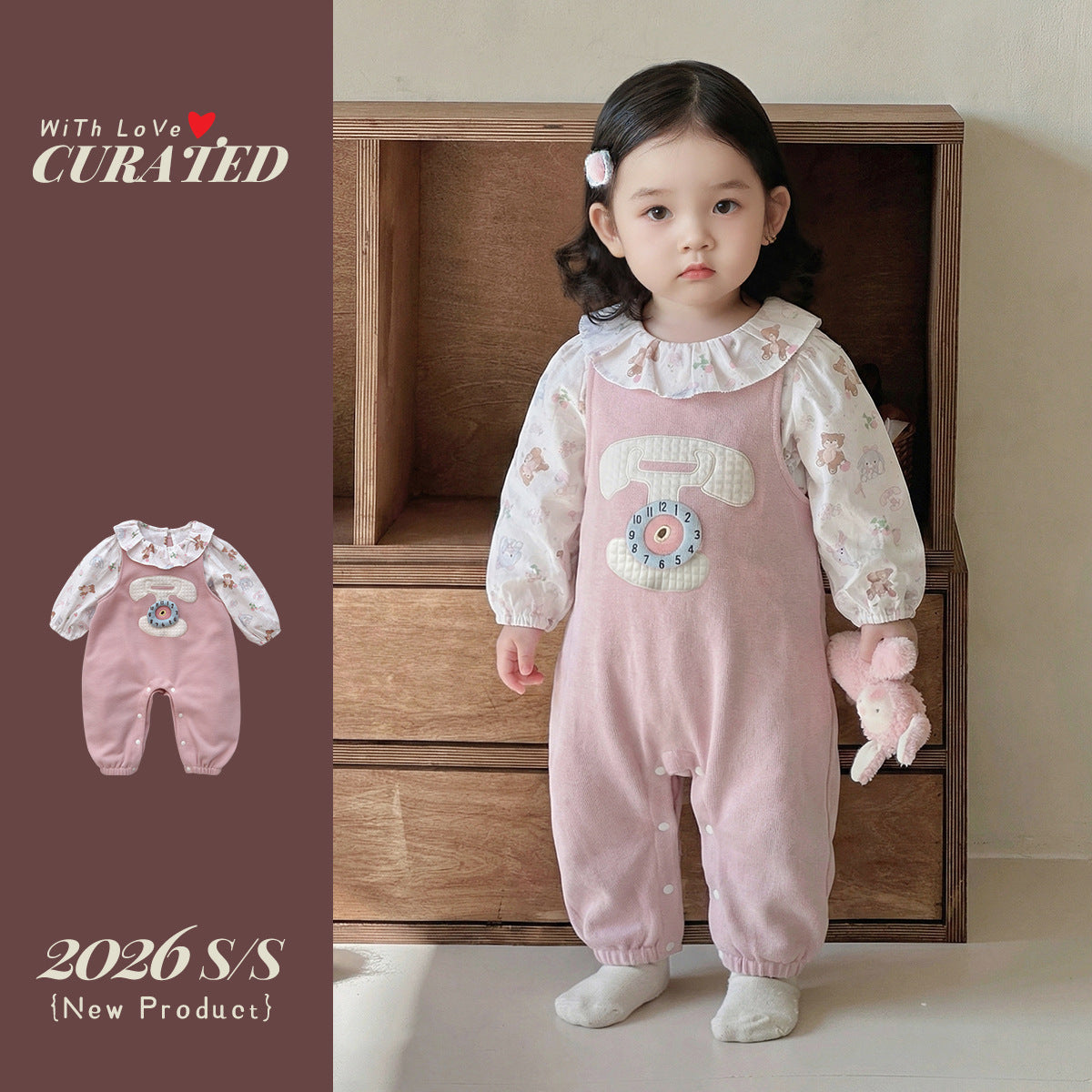 Charming Baby Spring Clothing Set: Sweet Top and Overalls for Infants - Pretty & Polished