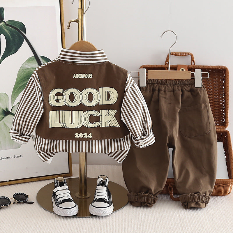 Stylish Baby Spring Autumn Clothing Set - Cute & Cozy 3-Piece Outfit - Pretty & Polished