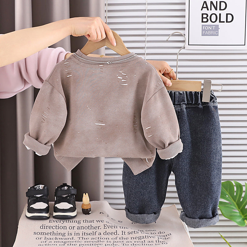 Cozy Baby Hoodie and Pants Set – Perfect for Spring and Autumn Adventures! - Pretty & Polished
