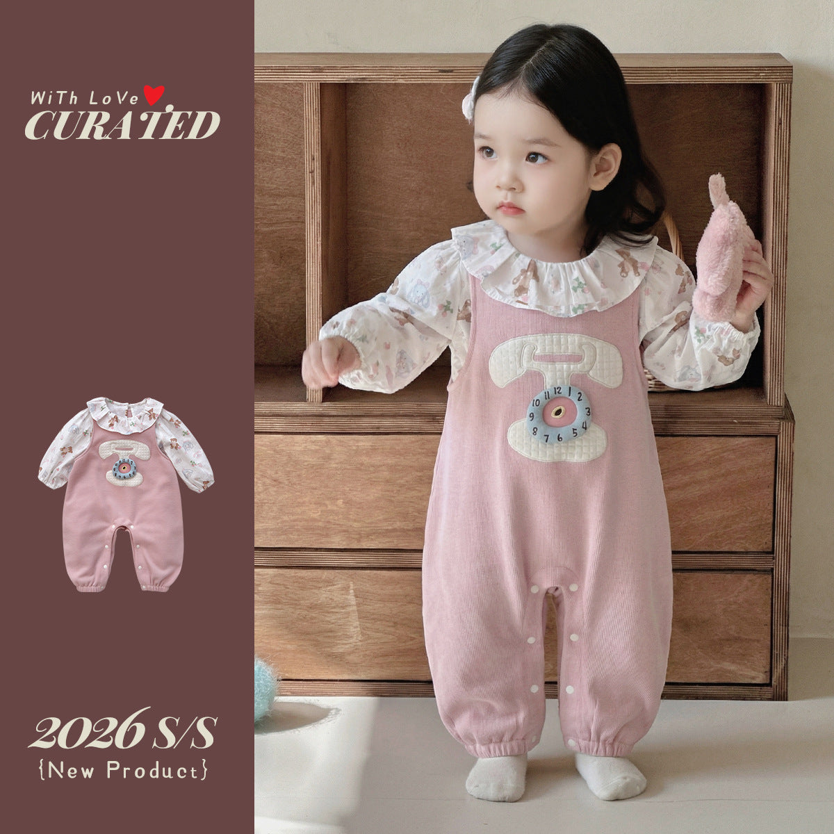 Charming Baby Spring Clothing Set: Sweet Top and Overalls for Infants - Pretty & Polished