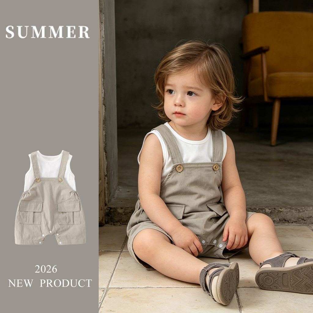 Lightweight Baby Overalls Set for Summer Adventures - Pretty & Polished