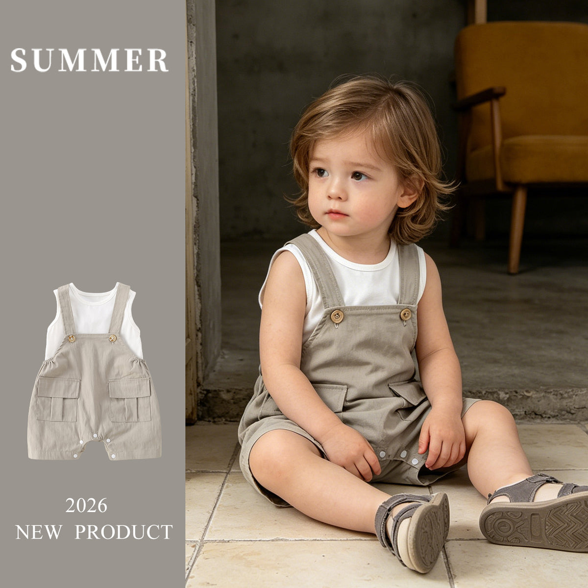 Lightweight Baby Overalls Set for Summer Adventures - Pretty & Polished