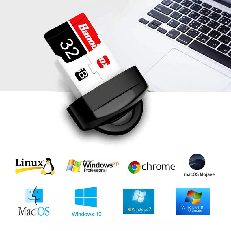 USB 2.0 Micro SD & TF Card Reader – Portable Memory Card Adapter for Laptop & Car Audio