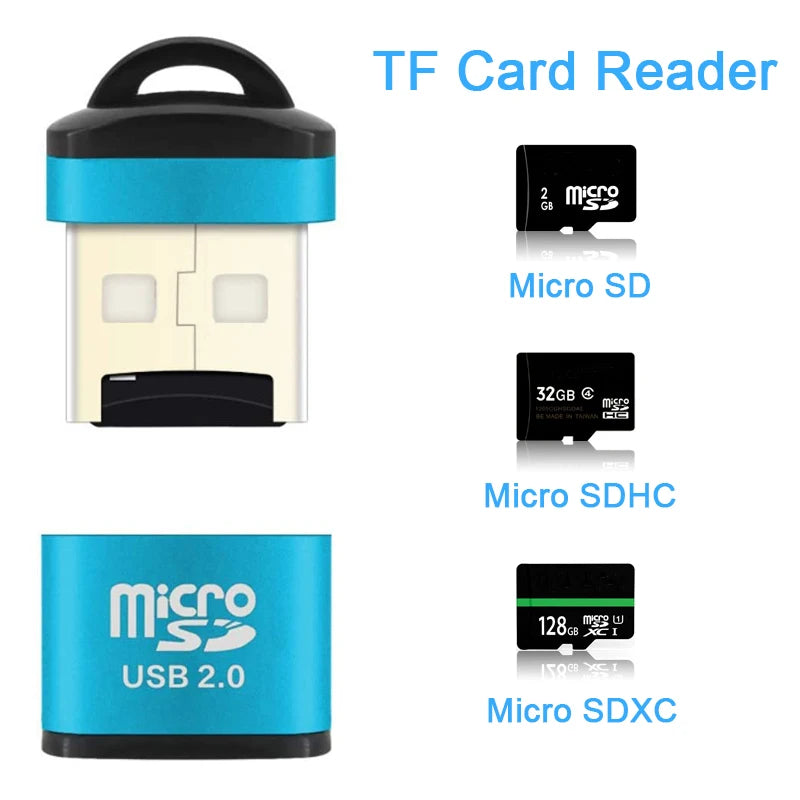 USB 2.0 Micro SD & TF Card Reader – Portable Memory Card Adapter for Laptop & Car Audio