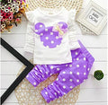 Charming Winter Girls Clothing Set: Bow Tops & Cozy Pants