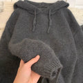 Women's 100% Wool Knit Hoodie Sweater