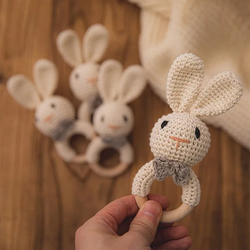 Gentle Relief: Wooden Baby Teether Rattle - Natural Comfort for Teething Tots - Pretty & Polished