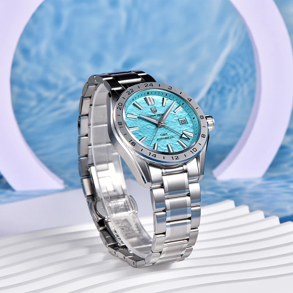 PAGANI DESIGN Men's GMT Automatic Watch – Sapphire Glass 100M Waterproof