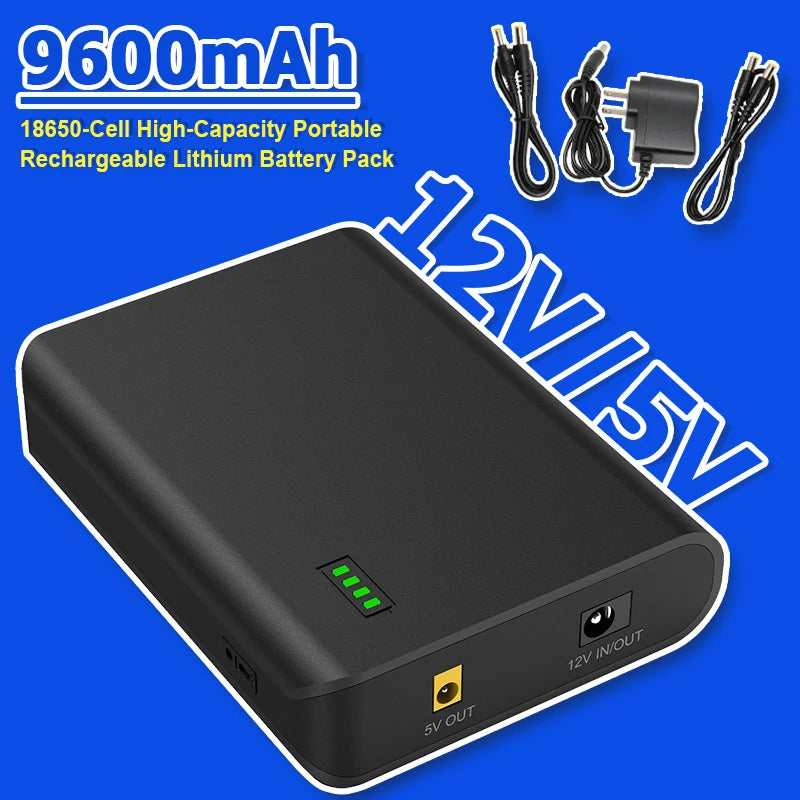 12V Portable Power Bank – 18650 Lithium Battery Pack, Small Size & Large Capacity