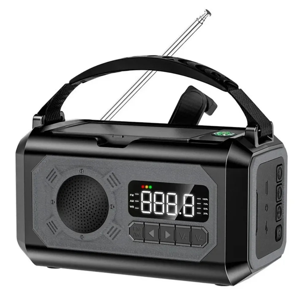 12000mAh Solar Hand Crank Emergency Radio – AM/FM/NOAA Weather, Reading Lamp & Power Bank