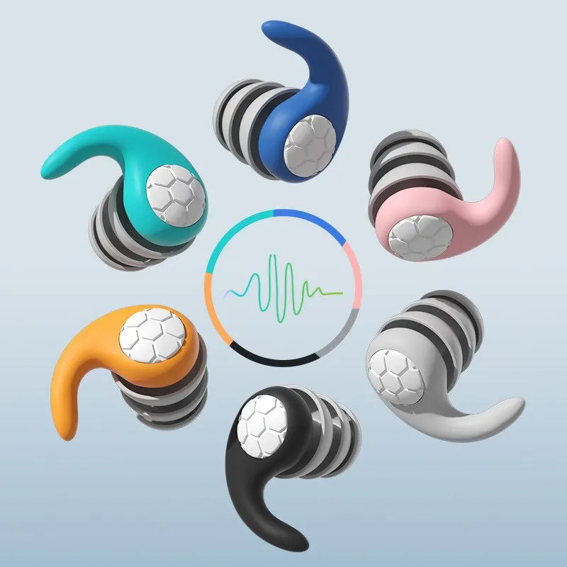 Silicone Noise Cancelling Earplugs – 3-Layer Waterproof Filter for Sleep & Swimming