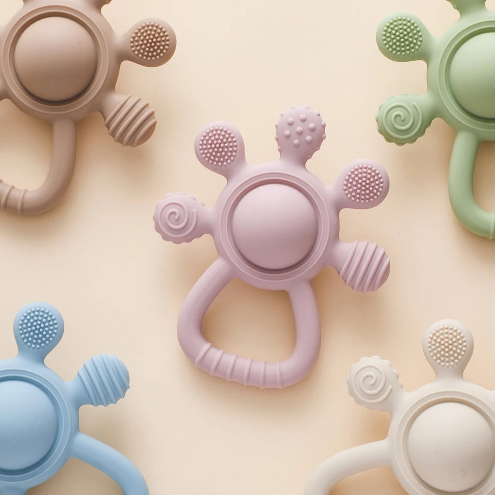 Gentle Gum Relief and Fun Playtime - BPA Free Silicone Baby Teether - Pretty & Polished