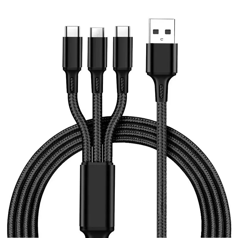 120W Fast Charging Multi Cable – Nylon Braided USB for iOS, Android & USB-C