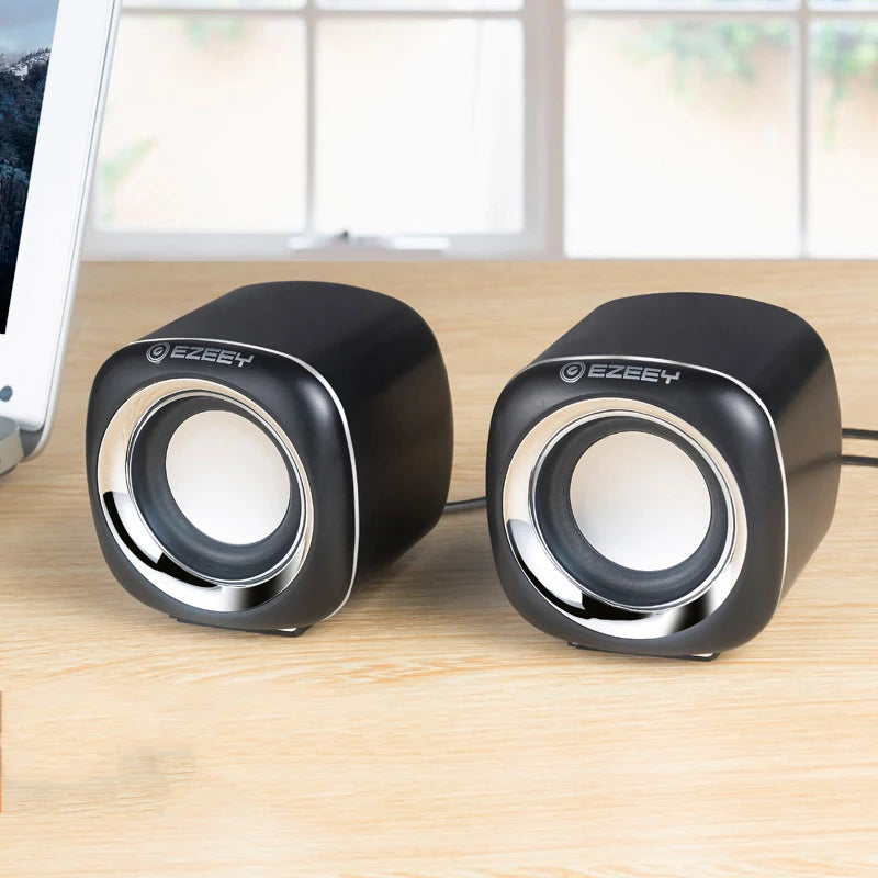 HiFi Mini Desktop USB Speakers – Stereo Surround Subwoofer for PC & Laptop