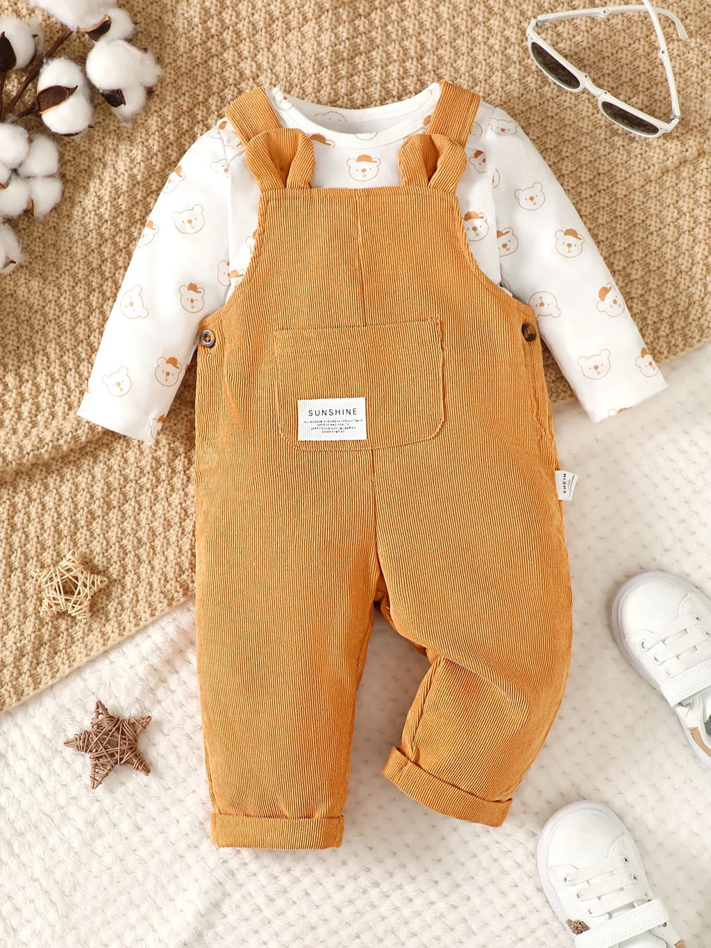 Adorable Toddler Bear Print Clothing Set: Perfect for Your Little One's Autumn and Winter Adventures
