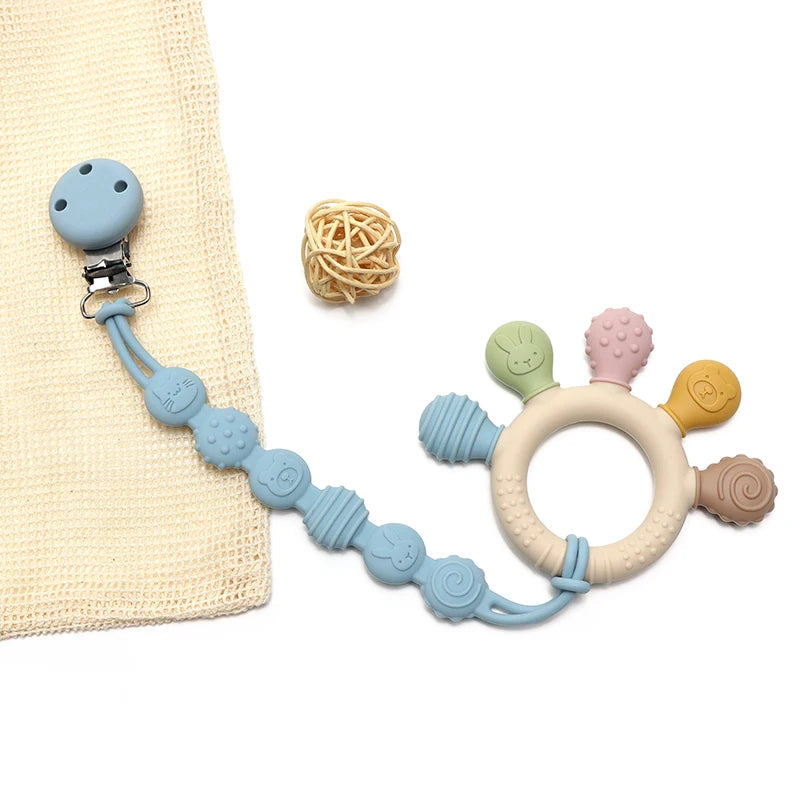 BPA Free Baby Silicone Teether - Safe & Fun Chewing Toy for Your Little Ones - Pretty & Polished