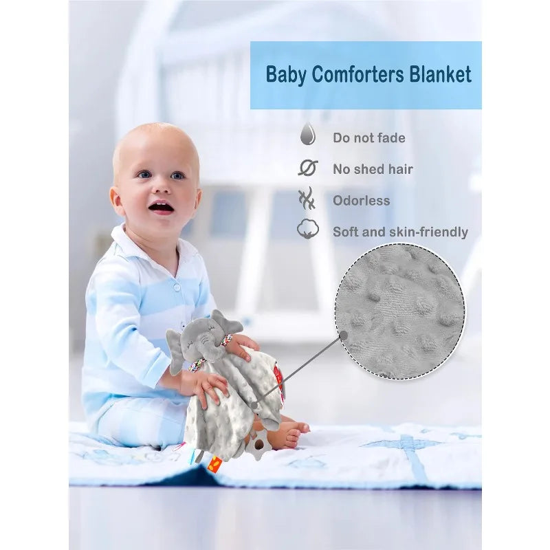 Elephant Baby Comforter Blanket Soft Appease Towel Baby Rattle Animals Toys Soothe Reassure Sleeping Towel Lathe HangingToddler - Pretty & Polished