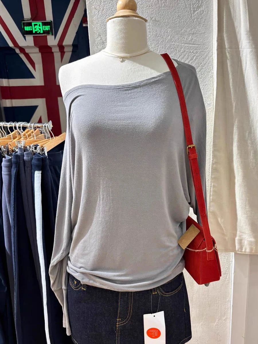 Women's Batwing Sleeve Slash Neck Tee