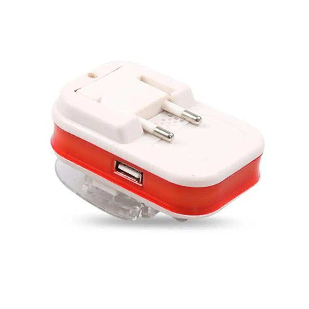 Portable Battery USB Charger with LCD Indicator – US/EU Plug Adapter