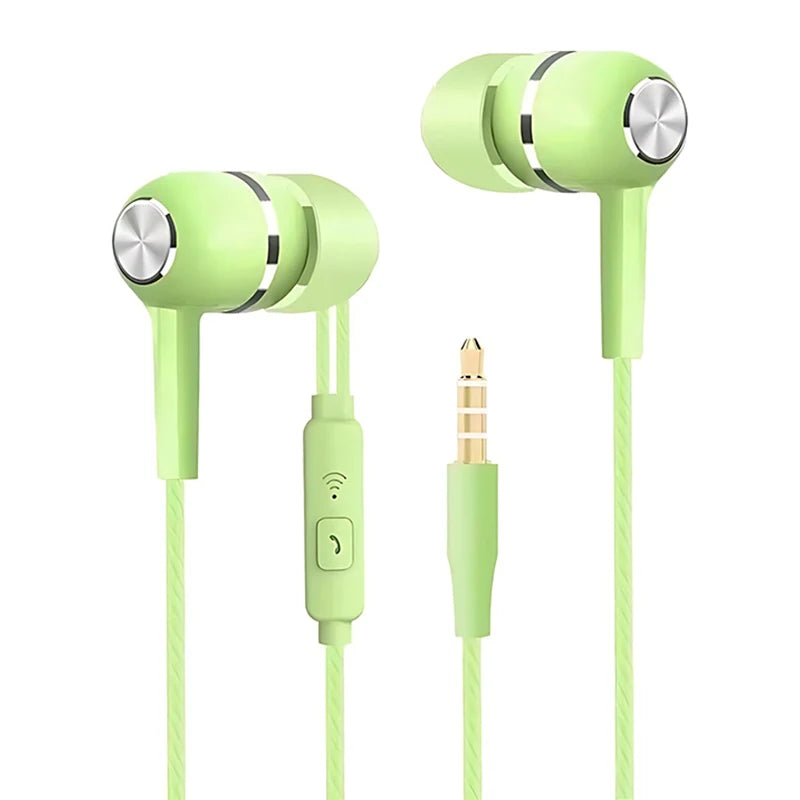 3.5mm Wired HiFi Bass Earphones – In-Ear Sports & Gaming Headset with Microphone