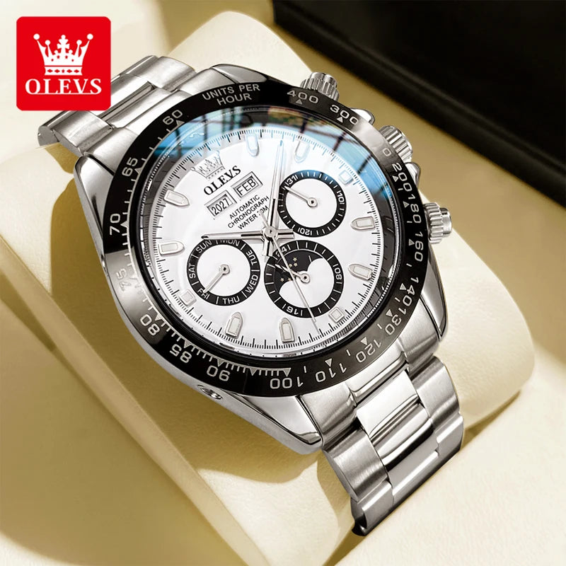 OLEVS Men's Automatic Mechanical Watch – Week & Calendar Display