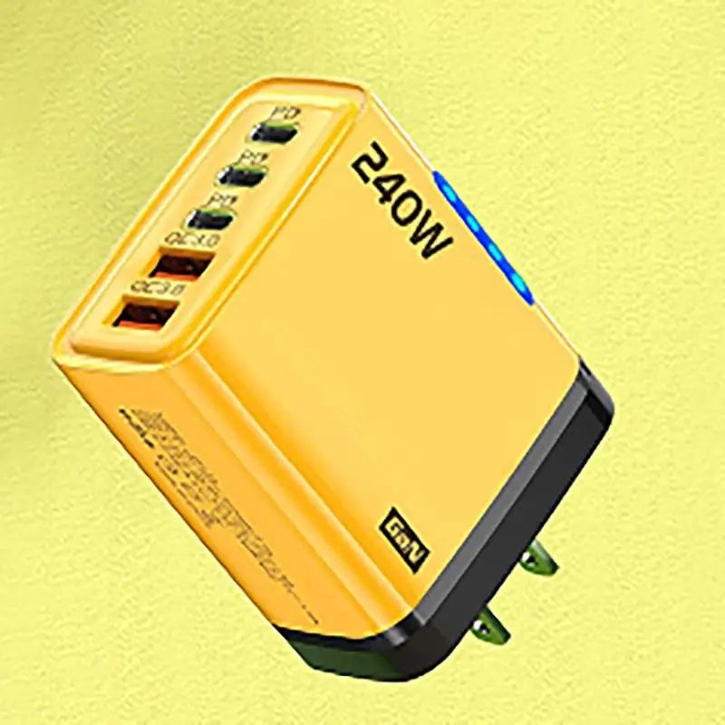 240W 5-Port GaN Charger – PD & QC3.0 USB-C Fast Charging for Travel & Office