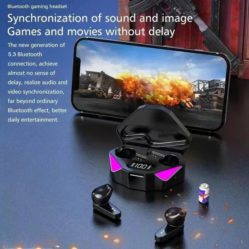 X15 TWS Gaming Earbuds – Wireless Bluetooth with LED Display, Mic & Noise Cancelling