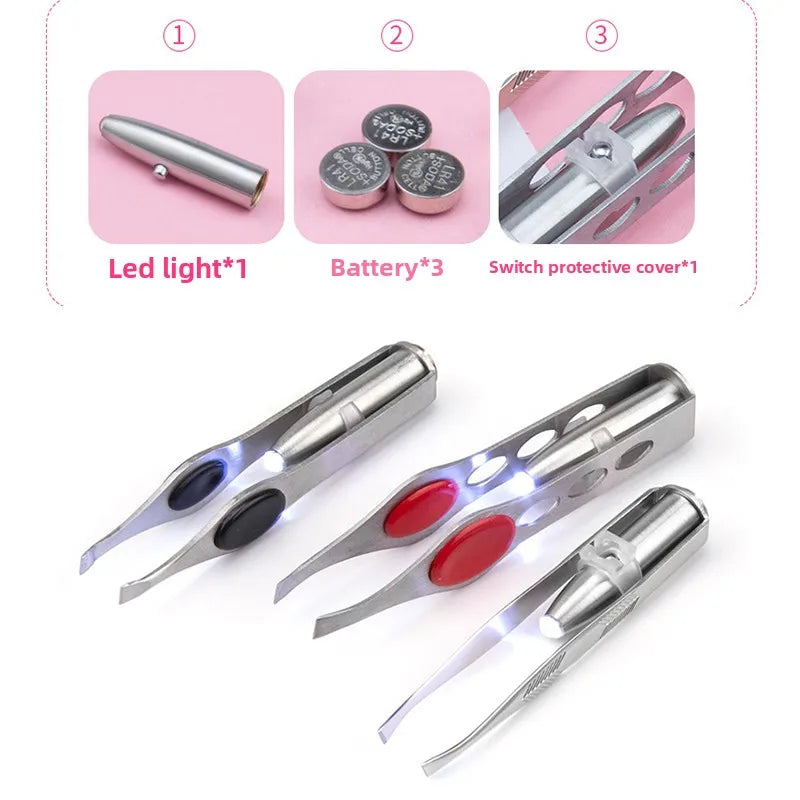 LED Light Eyebrow Tweezer