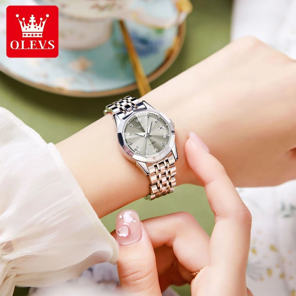 OLEVS Women's Elegant Quartz Watch – Stainless Steel Luminous