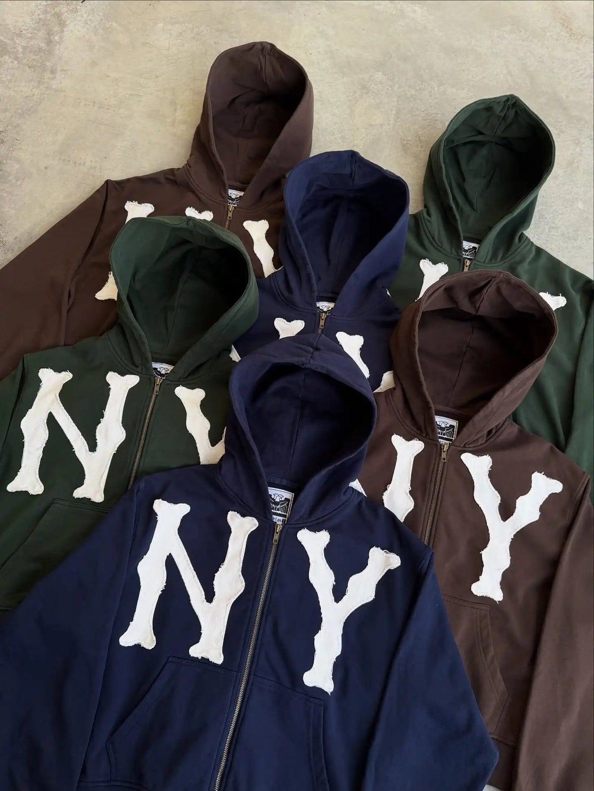 Vintage NY Letters Patch Graphic Zipper Hoodie Y2k Sweatshirt Women Mens Hip Hop Streetwear Oversized Hoodie Jacket Clothes