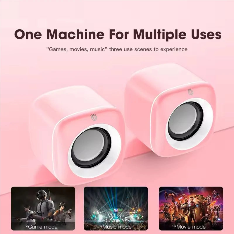 HiFi Mini Desktop USB Speakers – Stereo Surround Subwoofer for PC & Laptop