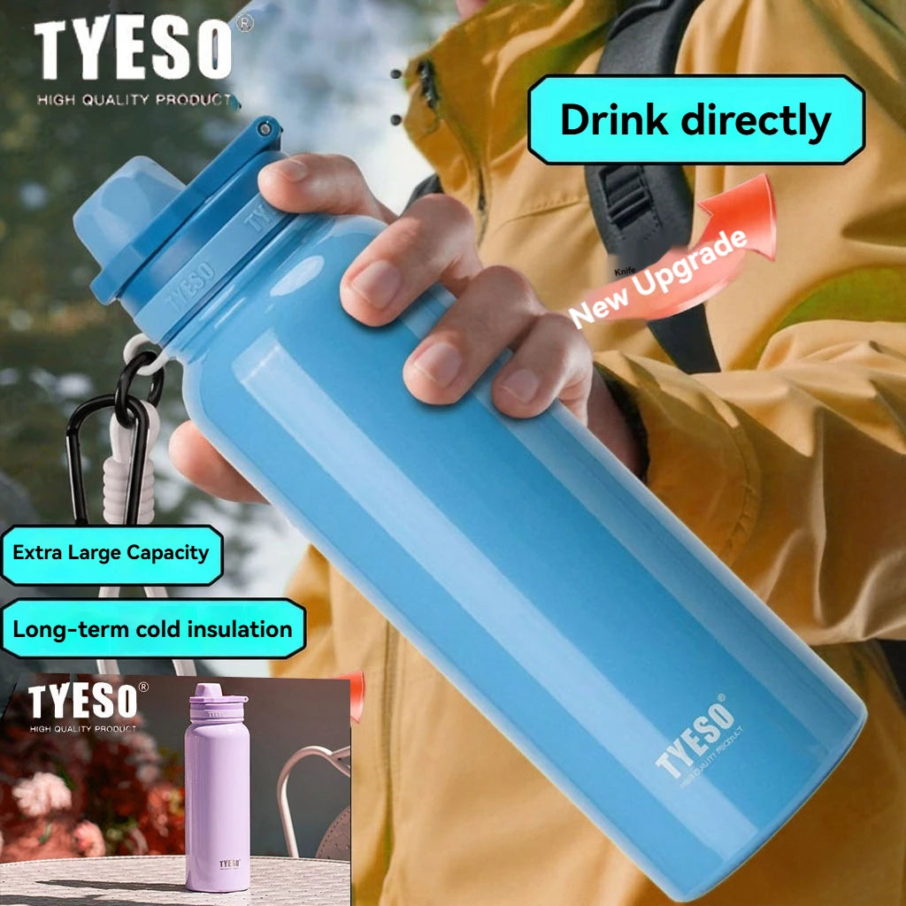 TYESO Insulated Thermos Bottle – Stainless Steel Vacuum Flask for Car, Sports & Travel