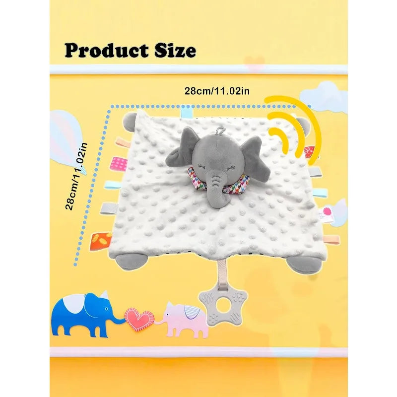 Elephant Baby Comforter Blanket Soft Appease Towel Baby Rattle Animals Toys Soothe Reassure Sleeping Towel Lathe HangingToddler - Pretty & Polished