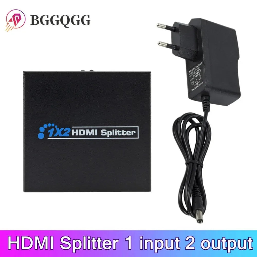 HDMI Splitter 1-In 2-Out – Full HD 1080p Video Switch for HDTV & DVD