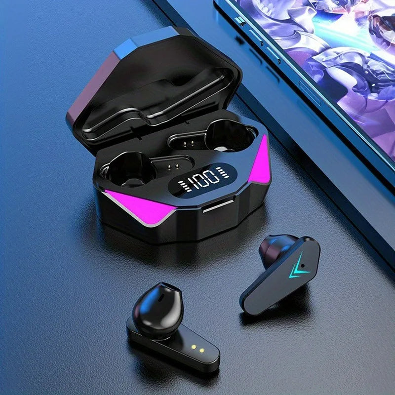 X15 TWS Gaming Earbuds – Wireless Bluetooth with LED Display, Mic & Noise Cancelling