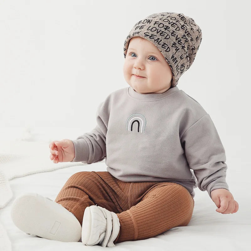 Cute Baby Sweatshirt for Autumn: Cozy Cotton Pullover Hoodie for Newborns