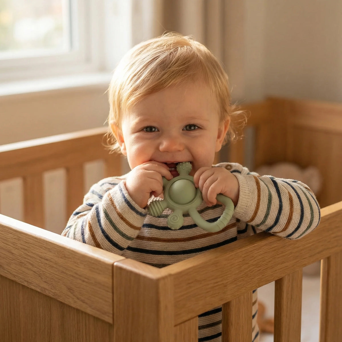 Gentle Gum Relief and Fun Playtime - BPA Free Silicone Baby Teether - Pretty & Polished
